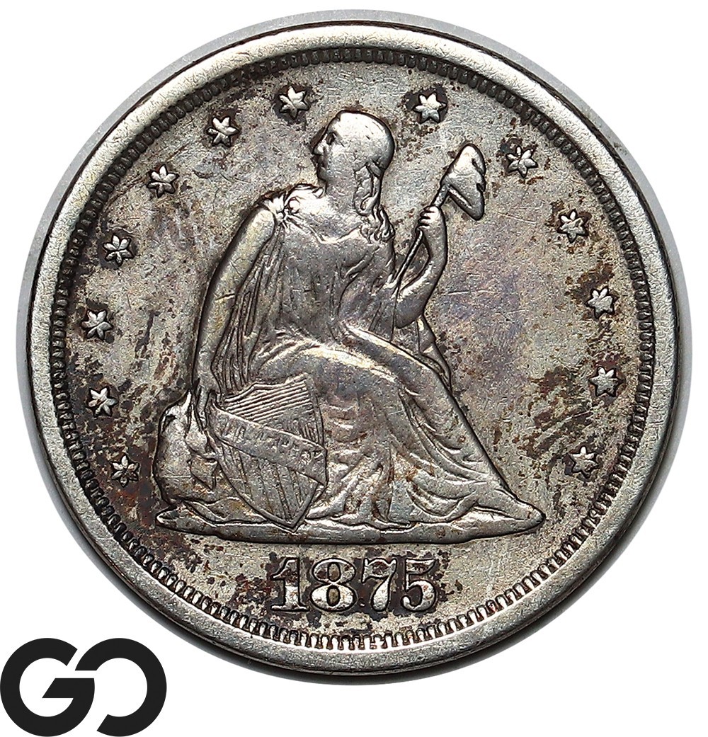 1875 Twenty Cent Piece, Choice XF Collector Type Silver Series