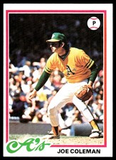Joe Coleman 1978 Topps #554 Athletics MLB READ FREE SHIPPING AutographDen