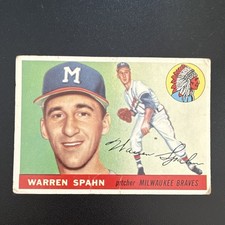 Topps 1955 Topps Warren Spahn Milwaukee Braves #31 Base Set Vintage