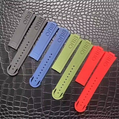 Rubber strap suitable for ORIS Aquis 7730F1 21/12 concave convex interface