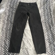 Vintage Levi s 550 33x32 Black Orange Tab Relaxed Fit Jeans Made In USA