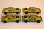 Four (4) Vintage 1972 Matchbox Lesney Superfast AMX Javelin Cars #9 Lime Green