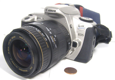 Canon Rebel 2000 35mm SLR Camera & Quantaray Lens    2 CR2 Batt Not Included VRA