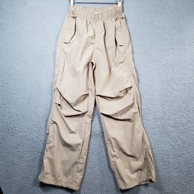 LOVE TREE Parachute Pants Womens Small Khaki Tan Wide Leg Slouchy Baggy Loose