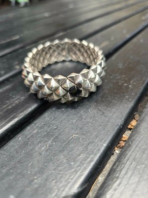 Stephen Webster Superstud Silver and Onyx Hinged Cuff Bracelet