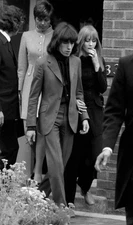 Bill Wyman his girlfriend Astrid Lundstrom at Brian Jones funeral - Old Photo 2