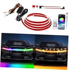 Exterior Car LED Hood Light Strip,Dynamic Scan Start Up 59 inch RGB Multicolor