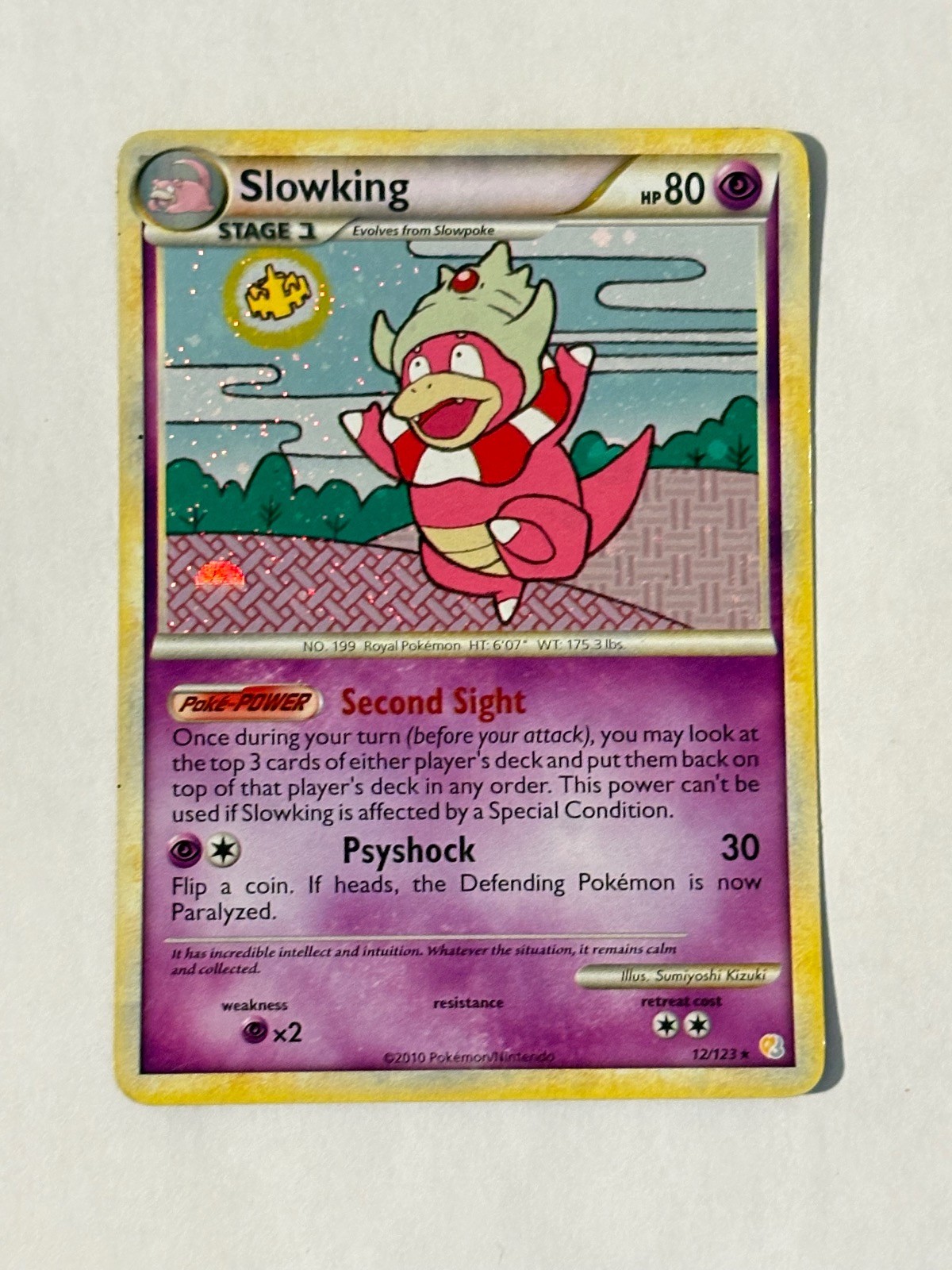 Slowking 12/123 Holo Rare HeartGold & SoulSilver Pokemon Moderately Played