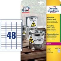 Avery Zweckform Wetterfeste Folienetiketten L4778-20 Weiß 45,7 X 21,2 Mm, 20 Bla