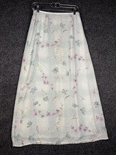 Vtg Y2K Sheer Floral Layered Maxi Skirt Women s Small Muted Pastels Fairycore