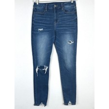 American Eagle Super Hi-Rise Jegging Distressed Blue Women's 10