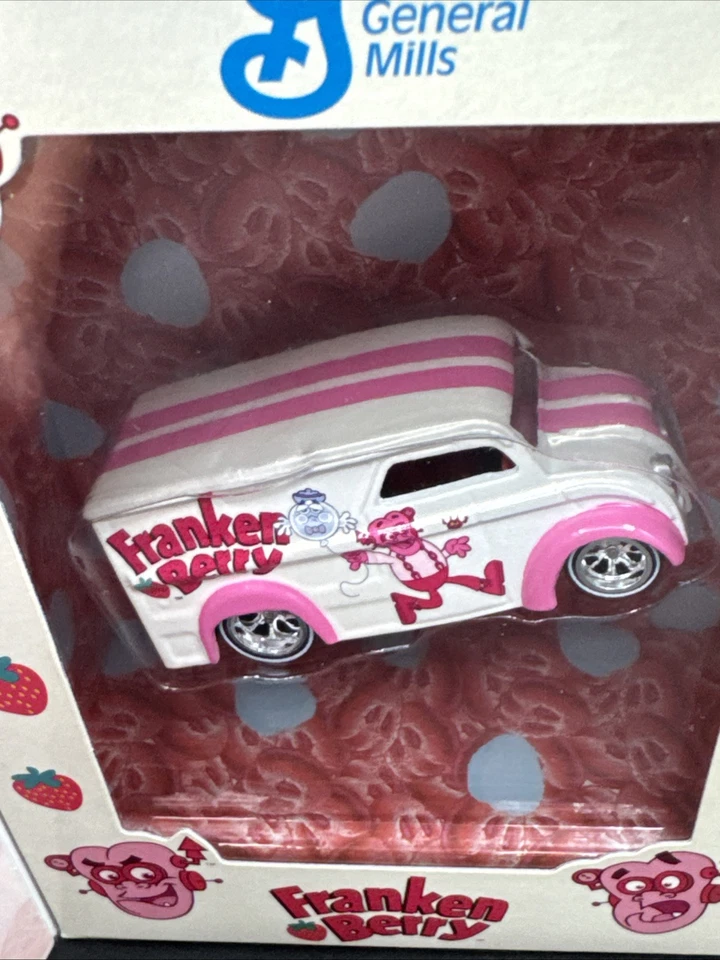 Новый 2011 Hot Wheels БЕЛАЯ МОЛОЧНАЯ ДОСТАВКА Franken Berry San Diego Comic Con SDCC - Изображение 4 из 4