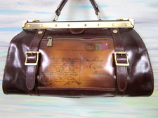 Patricia Nash Colletta Leather Frame Satchel NWT Ann Postcard Print, Vintage