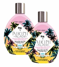 2 Pack Bikini Black Advanced Tanning Lotion with Beach Black Bronzer. 13.5 fl oz