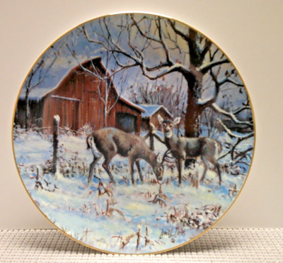 COUNTRY CHRISTMAS 1990 Collector Plate LOWELL DAVIS ''Wintering Deer'' 4306/7500
