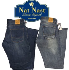 NEW! Nat Nast Jeans Men's Blue Slim Straight Denim Dark, Light Wash