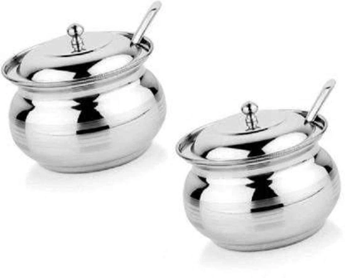 Stainless Steel Ghee Pot Ghee Dani Oil Dispenser Oil Container Set of 2 250ml