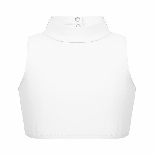 Girls Athletic Sports Crop Tops Vest Cross Back Mock Neck Ballet Dance Tank Top - Picture 15 of 64