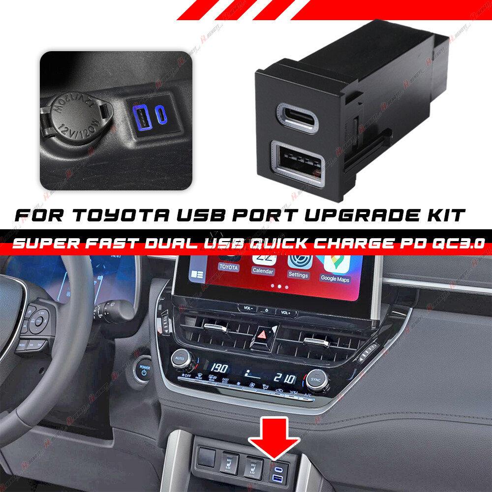image.title Für Toyota RAV C-HR Auto Dual USB-C PD USB-A QC. Ladegerät Buchse Steckdose image.title Für Toyota RAV C-HR Auto Dual USB-C PD USB-A QC. Ladegerät Buchse Steckdose