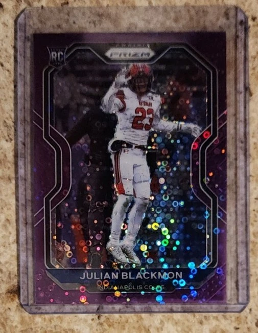/35 Case Hit 2020 Prizm Rookie Purple No Huddle Disco Julian Blackmon RC Rookie  - Image 3 of 4