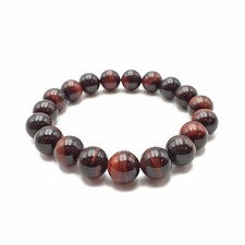 Red Tiger Eye Bracelet Smooth Round Size 8mm 10mm 7.5" Length