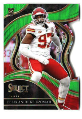 2023 Panini Select #269 Felix Anudike-Uzomah Neon Green Die Cut Prizms #/499