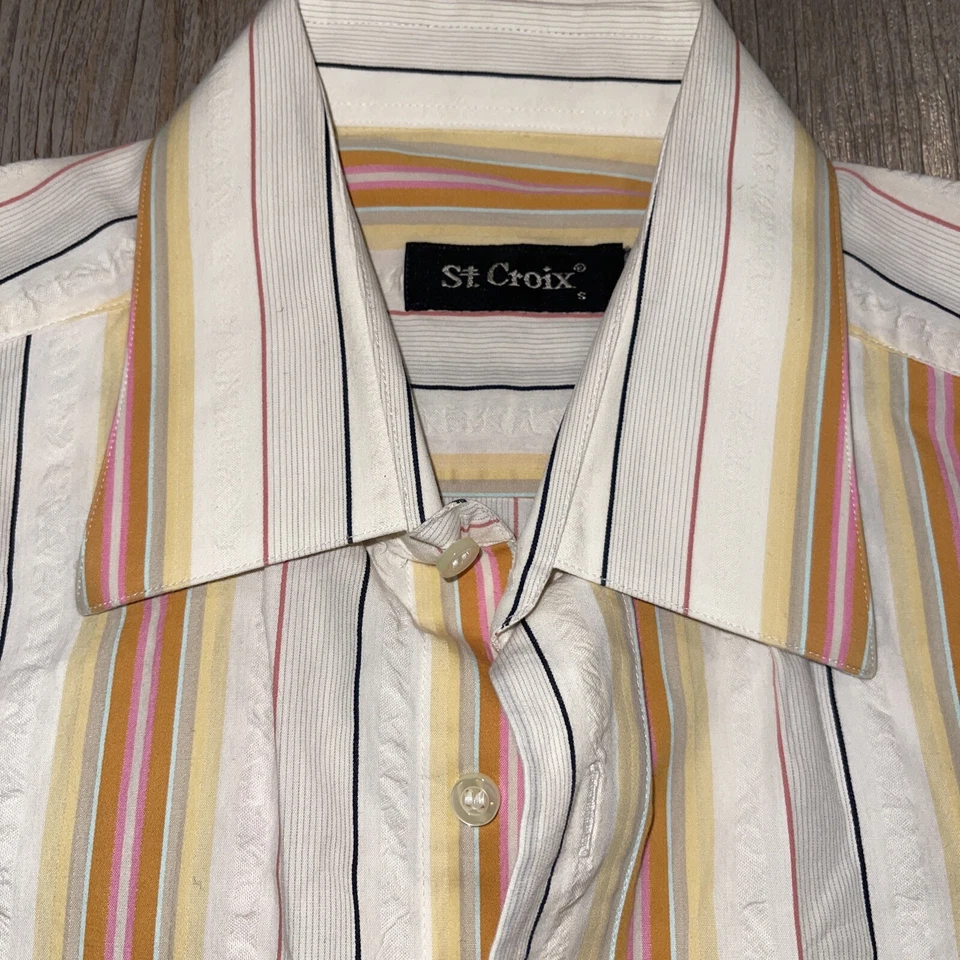 Camisa de vestir St. Croix para hombre talla S manga larga Italia primavera colores abotonados como nueva Foto 2 de 4