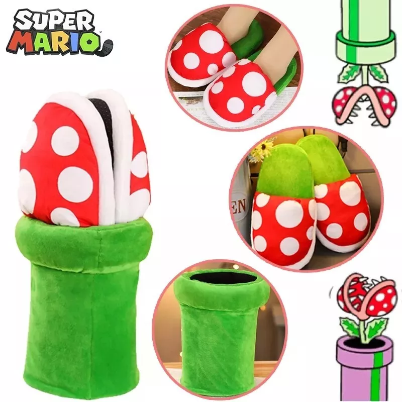 Chausson super Mario Bros taille unique 30cm pantoufle Plante