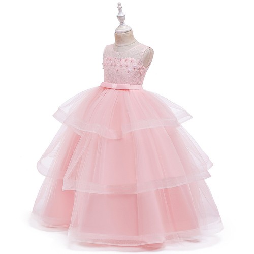 Flower Girls Princess Bridesmaid Dress Pageant Prom Gown Tulle Long Dresses Kids - Picture 13 of 52