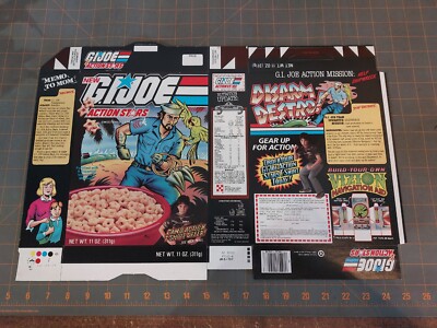1985 Ralston Hasbro G.I. Joe Action Stars Shipwreck Cereal Box Never Glued Flat