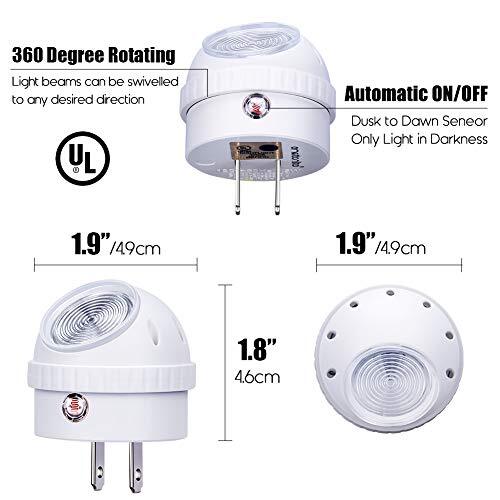 Emotionlite Plug in Night Lights Warm White LED Nightlight 360 Rotation Dusk to for sale online