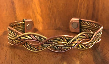 Two Tone Copper Magnetic Bracelet Arthritis Therapy Energy Cuff Bangle Vintage