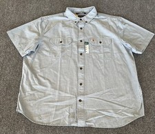 Carhartt Mens 2XL NWT Relaxed Fit Midweight Chambray Shirt TW0200-M Utility Work