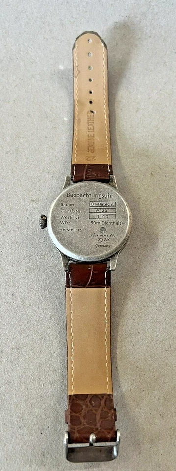 AEROMATIC 1912 - GERMANY A1251 WATCH WITH LEATHER BAND - Image 3 of 4