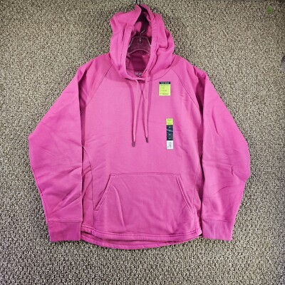 Tek Gear Ultra Soft Fleece Womens 2X Pullover Pink Drawstring Hoodie NEW 