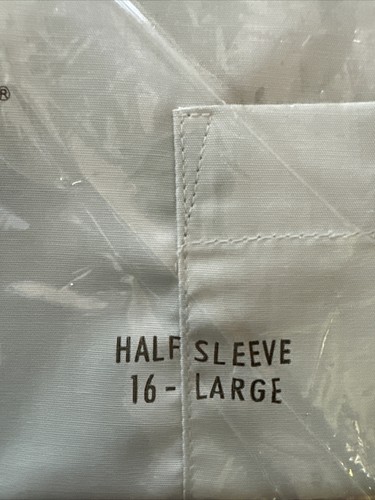 Van Heusen Half Sleeve Easy Care Poplin Dress Shirt Size 16 Large New With Tags - Picture 4 of 9