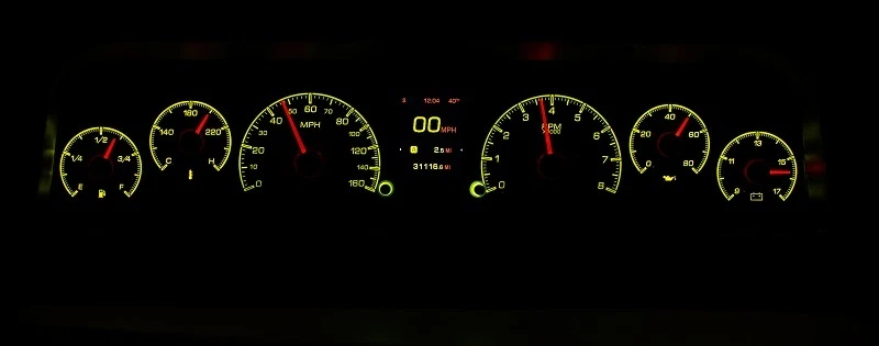 Sistema de calibre personalizable camioneta Chevy Dakota Digital 1964-66 negro HDX-64C-PU-K Foto 2 de 4