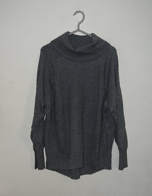 Gap merino wool blend turtleneck L sweater gray EUC