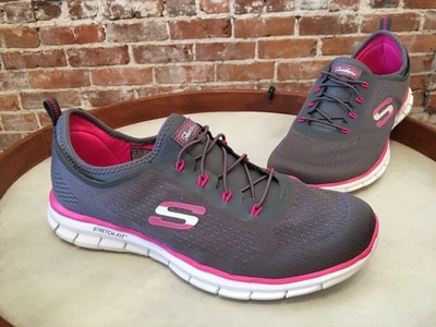 grey and pink skechers