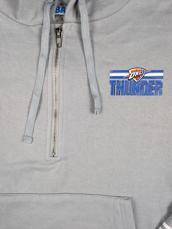 NBA OKC Thunder Grey 1/4 Zip Hoodie Pullover Sweatshirt Women's Small - Image 3 of 4