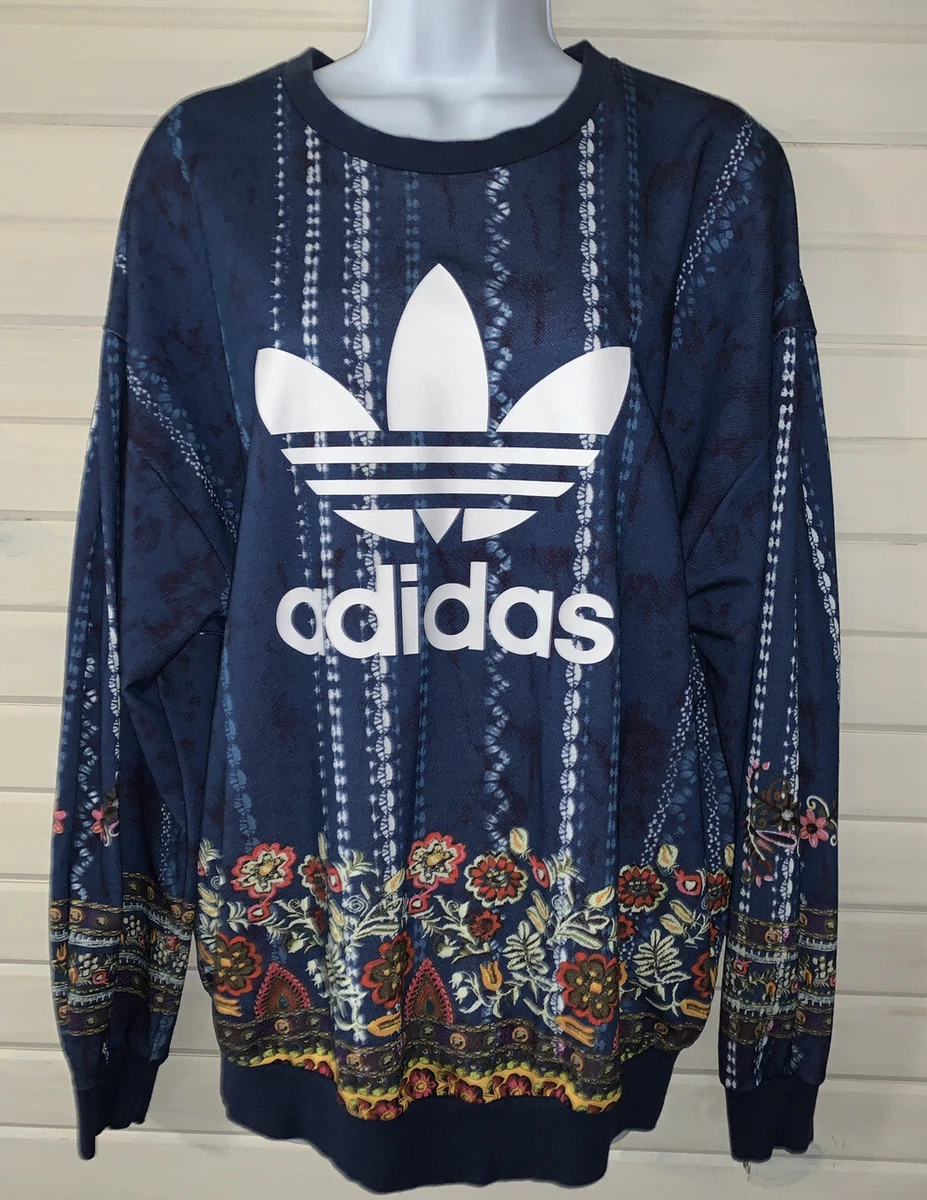 Adidas blue hotsell sweatshirt womens