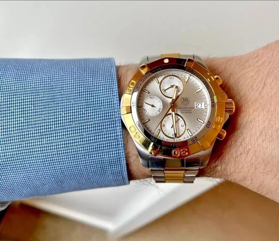 Tag heuer aquaracer gold and silver hot sale