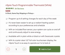 Warmly Yours Thermostat nSpire