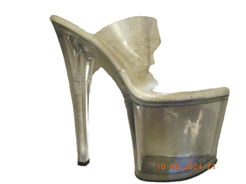 Pleaser Women's Sky-308 Clear Pink Platform Dress Sandal With Ankle Strap - Size 8 M US - View #9