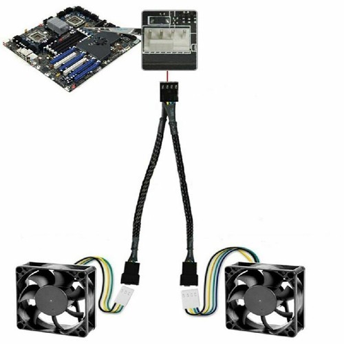 1 pièce 4 broches PWM vers double PWM répartiteur adaptateur PC ventilateur T1Y5 pour CPU 2024 boîtier US - Photo 8/11
