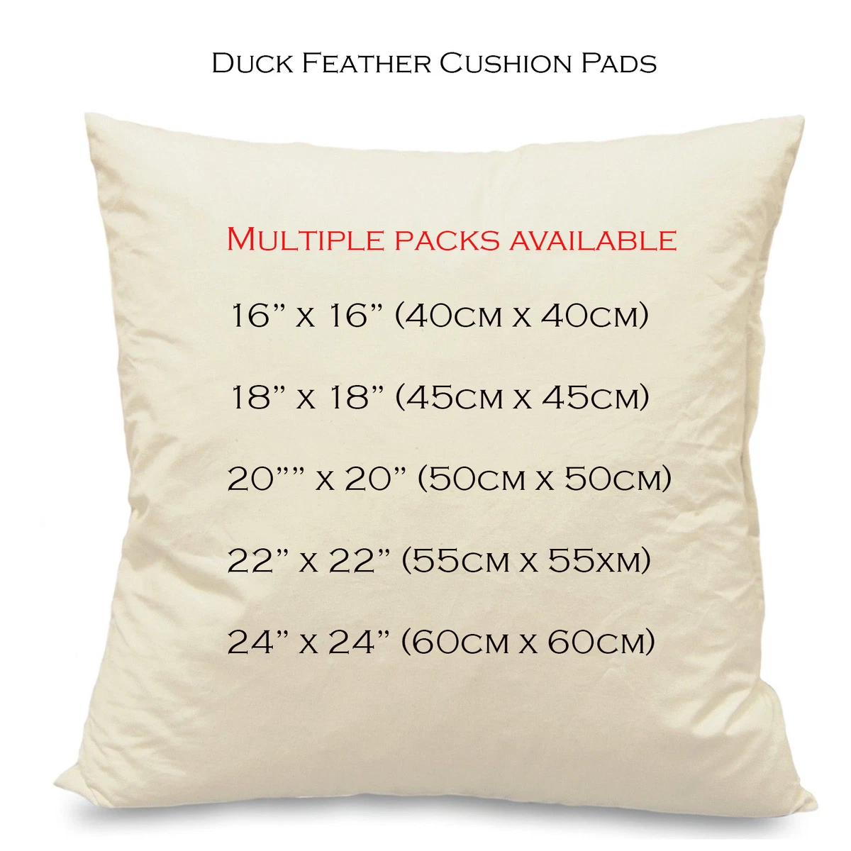 Feather pillow cheap inserts 22x22