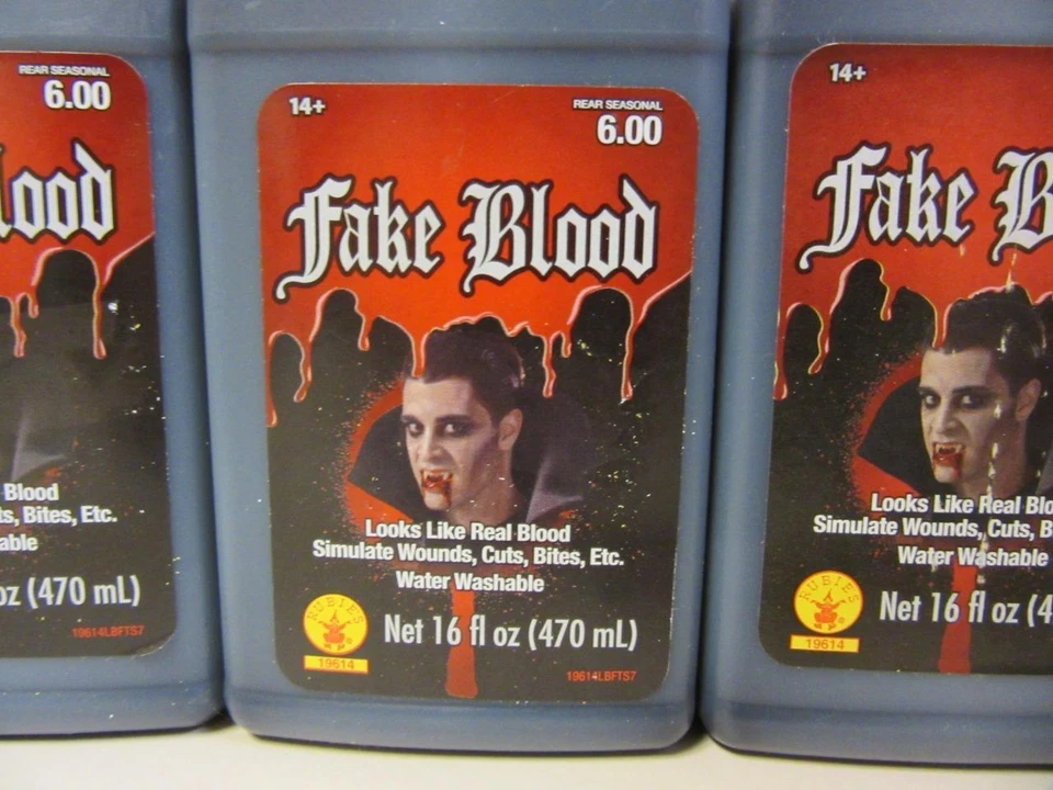 红宝石假血人造僵尸万圣节化妆配件 16 液量盎司 4 件装 — 第 2/3 张图片