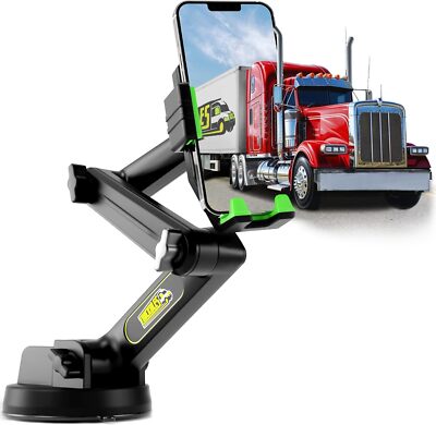 Rugged Truck Phone Mount With Strong Suction For Big Rig Vehicles