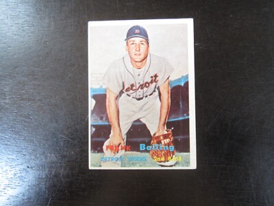 1957 Topps # 325 Frank Bolling Card (C) Detroit Tigers