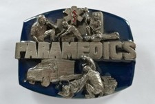 PARAMEDICS FIRST RESPONDER ON THE SCENE BELT BUCKLE SISKIYOU 1992 USA MADE NOS